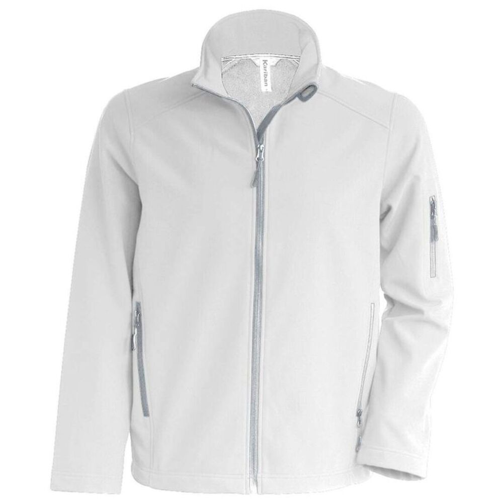 Kariban Mens Contemporary Softshell 3 Layer Performance Zip up Jacket Szs  / Whi